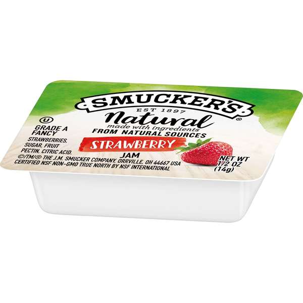 Smuckers Smucker's Natural Strawberry Jam .5 oz. Cup, PK200 5150008201